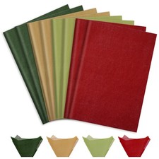 96 Sheets Christmas Tissue Paper Green Brown Red 14x20 Inch Wrapping Bulk