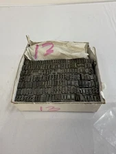 Antique Square Letterpress Print Type Upper Case Letter & Number Set Missing X