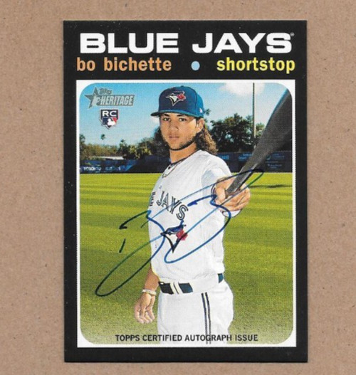 2020 Bo Bichette Topps Heritage Real One Rookie RC Blue Autograph Auto ROA-BB
