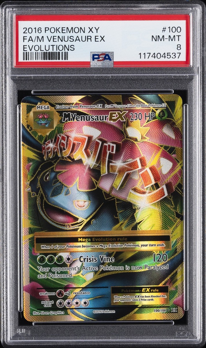 2016 POKEMON XY EVOLUTIONS #100 FULL ART/M VENUSAUR EX PSA 8 | eBay