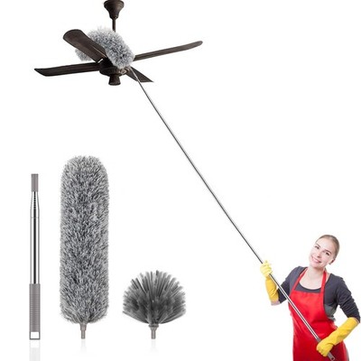 SetSail Dusters for Cleaning, 100-inch Extra-Long Cobweb Brush&Duster, Gray 