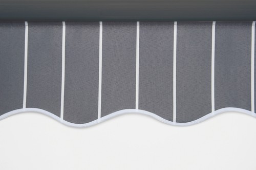 Greenhurst Replacement Awning Fabric and Frill, Grey and White 2.5m / 3m / 3.5m - 第 1/2 張圖片