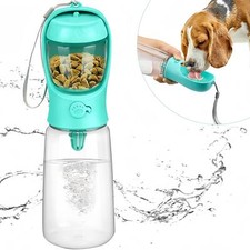 Portable pet water bottle with food-grade material, travel-friendly for dogs