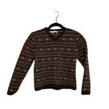 Vtg Tommy Hilfiger boys L lambs wool sweater Y2K snowflakes winter holiday