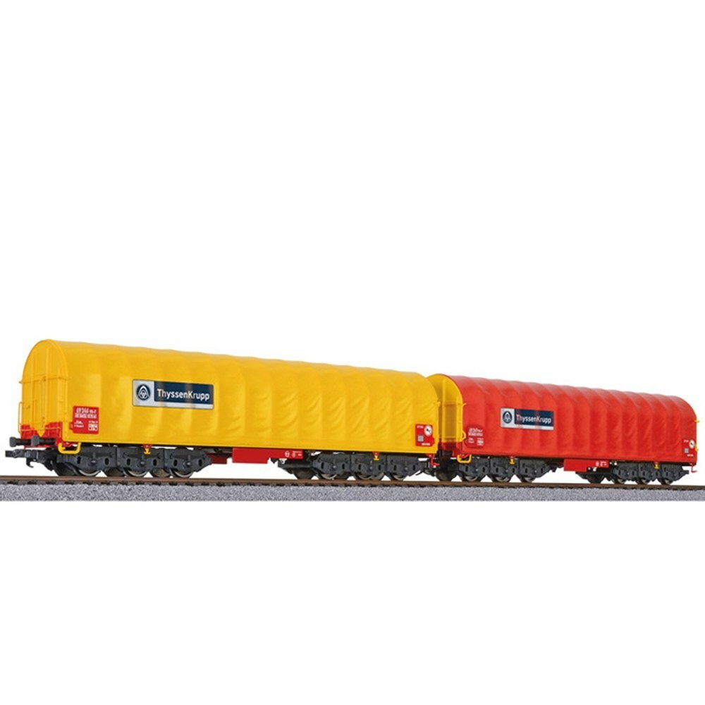 Liliput l230153, 2tlg. Set coiltransportwagen ThyssenKrupp, NUOVO E OVP, h0 Liliput l230153, 2tlg. Set coiltransportwagen ThyssenKrupp, NUOVO E OVP, h0