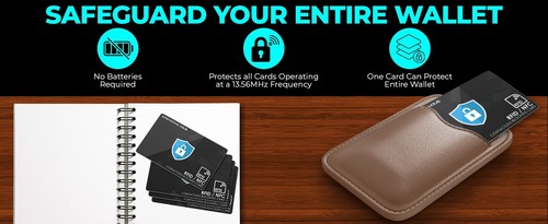 RFID Blocking Card - Slim RFID Card Blocker - NFC Contactless Card Protector 4pk - Picture 8 of 12