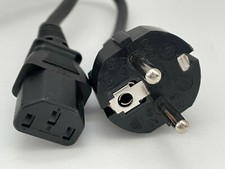 Desktop PC 3-Prong AC Computer Power Cord Type F Plug EU Europe 8" Long