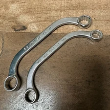 SK 2pc 1/2" x 7/16" & 5/8" x 9/16" Half-Moon Wrench Set H1416 H1820 Made in USA