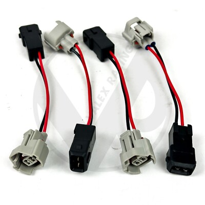 Bosch 2200cc Fuel Injector Plug to Honda OBD 1 Harness Adapters (4 Pack) B D K H