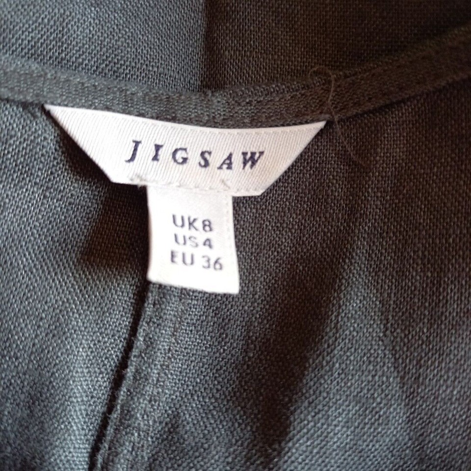 Jigsaw Women's Pure Linen Smock Tunic Dress UK 8 Charcoal Grey eBay