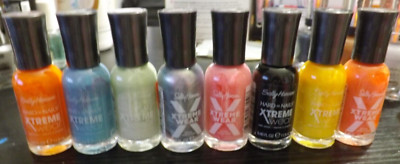 HUGE NEW LOT of 8 Sally Hansen Hard as nails xtreme wear nail polish bottles