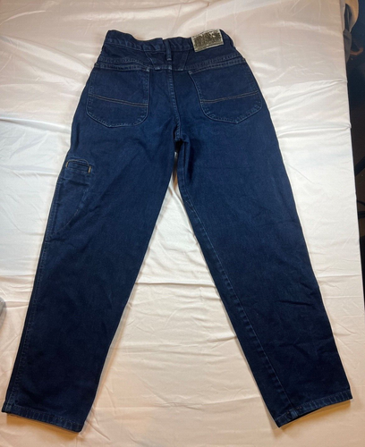 90s VTG MARITHE FRANCOIS GIRBAUD BAGGY BLUE JEANS USA MADE WOMENS 14 25x27 RARE - 第 21/23 張圖片