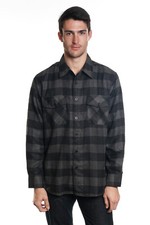 YAGO Men's Casual Plaid Flannel Shirt YG2508-A3B Black /Charcoal S-5XL 
