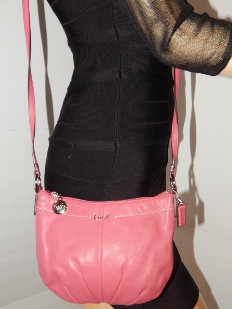 COACH Pink LEATHER SHOULDER HAND BAG CROSSBODY MESSE… Gem