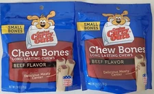 Set of 2 Canine Carry Outs Dog Snacks Beef Flavor Chew Bones 2 Pack Treats USA