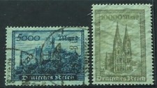 Germany 1923 SG 267 Used, SG 268 Unused no gum cat £5.75