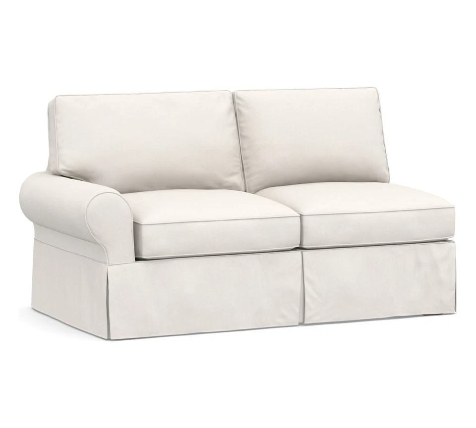 Almohada trasera Pottery Barn básica seccional L/S con muescas SOLO FUNDA ANTIDESLIZANTE gamuza avena Foto 4 de 4