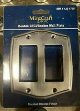 Wall Outlet Cover Double Duplex Wall Plate - BRUSHED NICKEL FINISH
