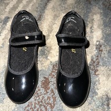 Theatricals Girls Black Patent Mary Jane Tap Dance Shoes Youth Size 9