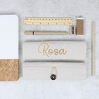 Personalised Teacher Gift Eco Filled Pencil Case Roll Up Style with Stationary