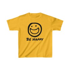 Classic Be Happy Smiley Face Kids Heavy Cotton Tee