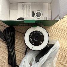 1080P Webcam HD Webcam w LED Video Light Drivers Free Privacy Cover, USB NEW