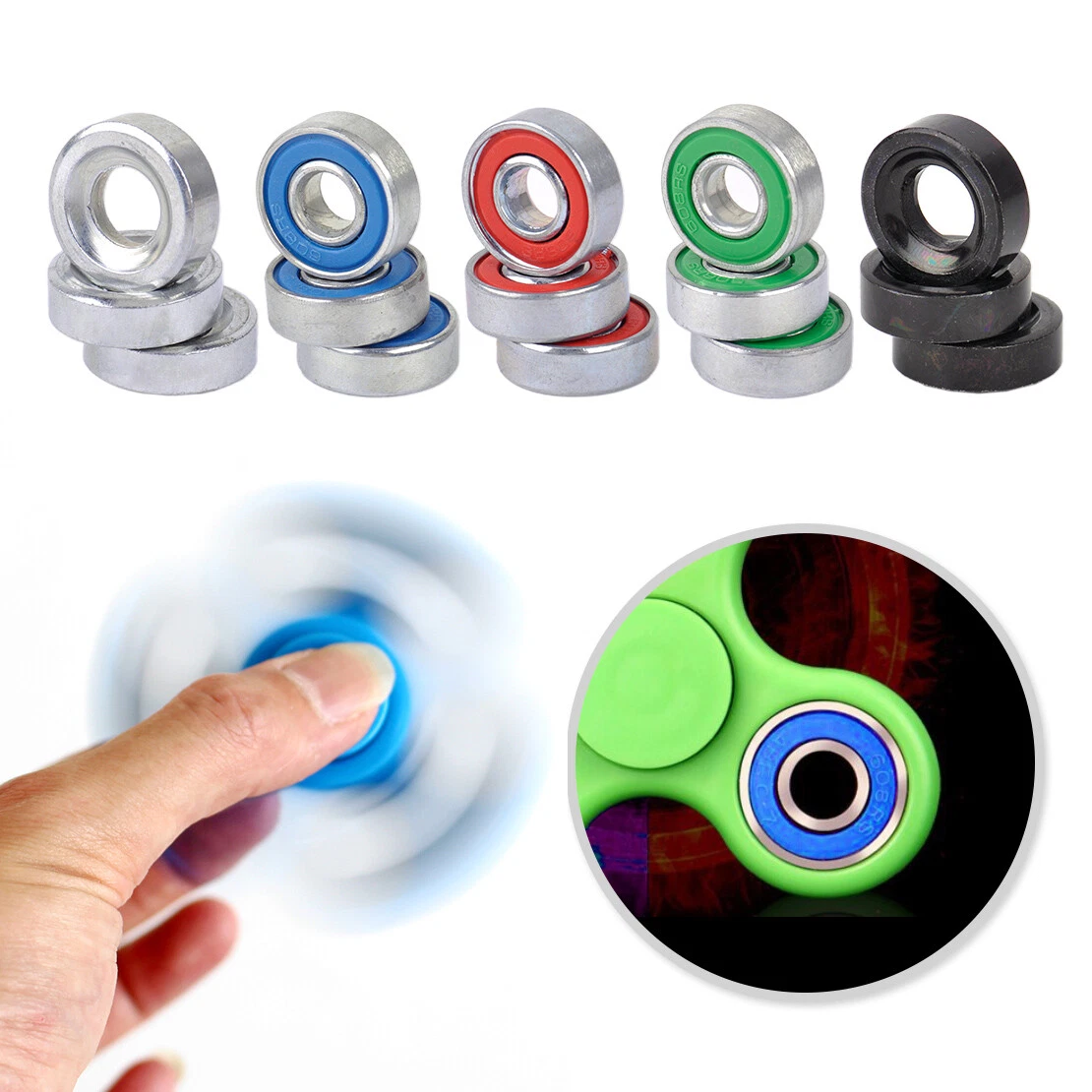 Skriv email Monet Bliv såret Metal Balance Weight Counter Weight 608RS EDC Finger Hand Spinner Fidget  Toy | eBay