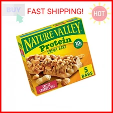 Nature Valley Chewy Protein Granola Bars, Salted Caramel Nut, 5 Bars, 7.1 OZ