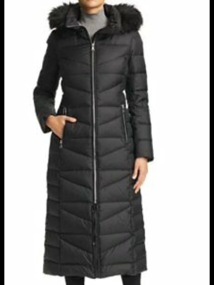 Calvin klein black 2024 faux fur coat