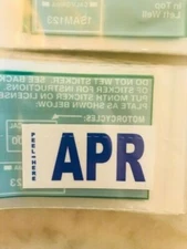 DMV MONTH TAG STICKER APRIL /APR CALIFORNIA DMV LICENSE PLATE ORIGINAL TAG