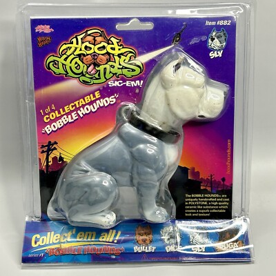 2003 Hood Hounds Blue Nose Pit Bull Dog Bobble Head SLY Figure Retro Souvenir