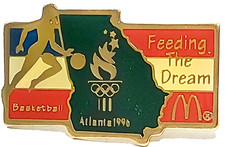 McDonald's Restaurant  Atlanta 1996 Basketball "Feeding he Dream" Lapel Pin