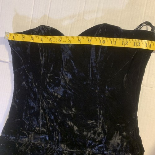 Vintage Victor Costa For Saks Fifth Ave Black Velvet Gown Small Dress Prom - Picture 10 of 14