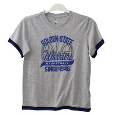 Golden State Warriors T Shirt Youth L 14 16 Gray Blue Basketball Since 1946 NBA