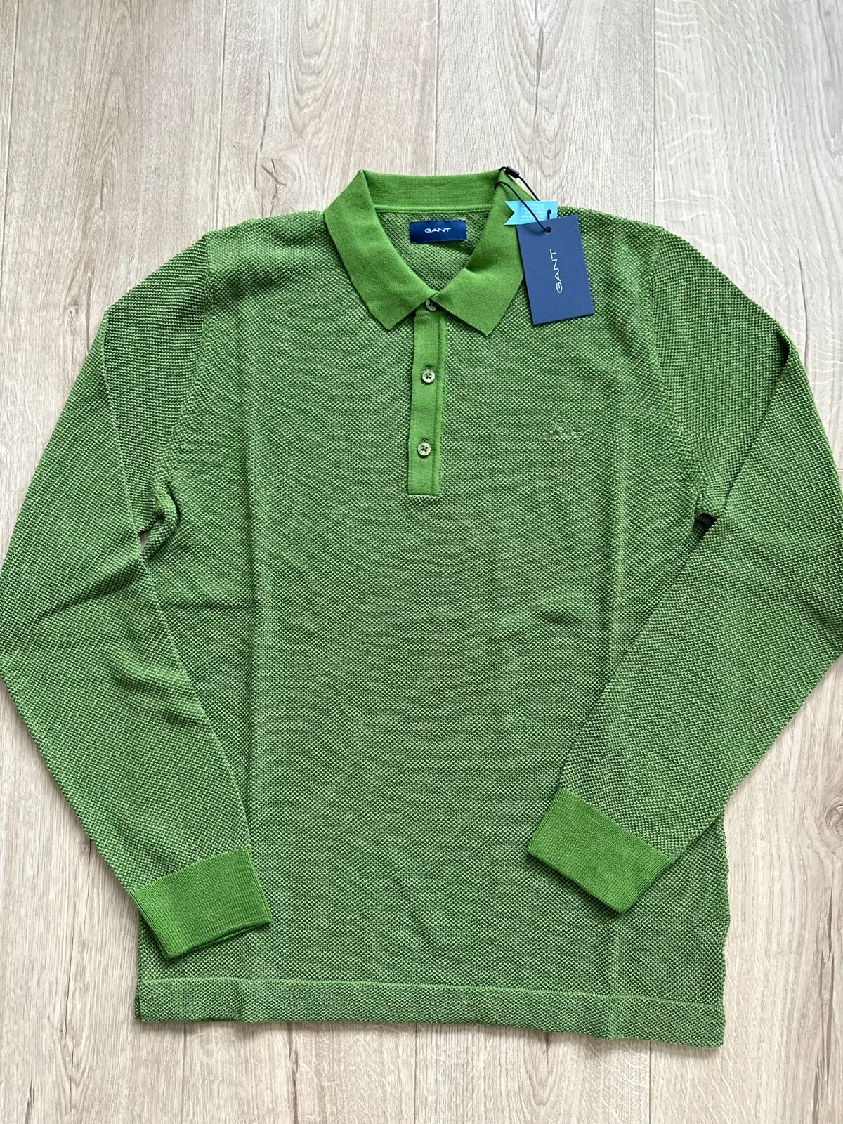 Gant Pique Rugger Shirt Birch Green Size Medium RRP: £180 image 7