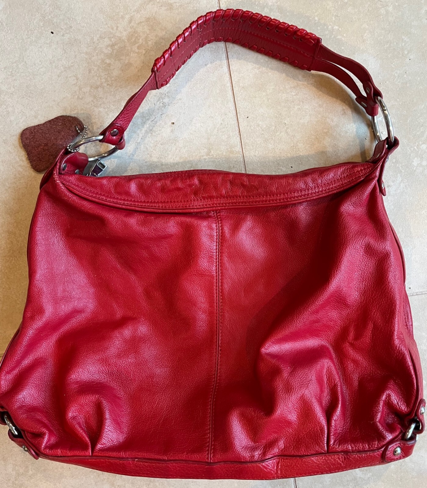 Cape Cod Leather Amalfi Satchel Bag. Soft red pebble… Gem