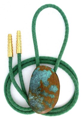 120.22 Carat Spiderweb Turquoise Cabochon Cab Gemstone Bolo Tie EPBT115/11824