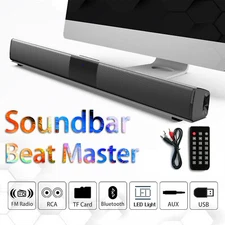 Surround Sound Bar 4 Speaker System Wireless Subwoofer TV Home Theater Remote