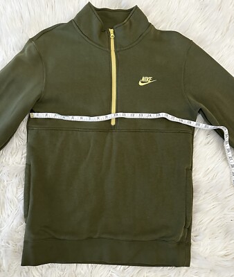 khaki green nike half zip
