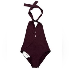 ERES Burgundy Halterneck One-Piece Swimsuit US 10 585