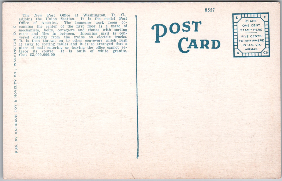 Washington DC New City Post Office Union Station Flag USA Vintage WB