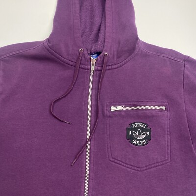 Adidas Women's Purple Rebel Soles Biker Devil Trefoil Full Zip