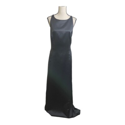 Vera Wang Grey high neck open strap back with bow.long dress 12.bridesmaids  | eBay