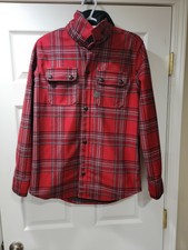 Element Womens Red Checkered Button Up Coat Size S/p