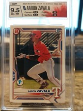 2021 Bowman Draft Aaron Zavala 1st Edition HGA 9.5 Gem Mint! Texas Rangers