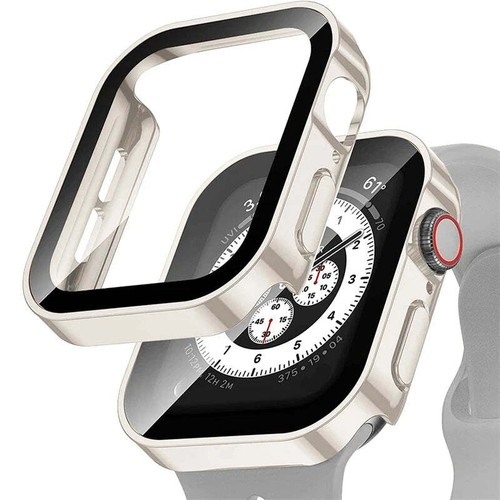 Tempered Glass Case for Apple Watch 45mm 41mm 44mm 40mm Screen Protector Hard PC - Picture 8 of 34
