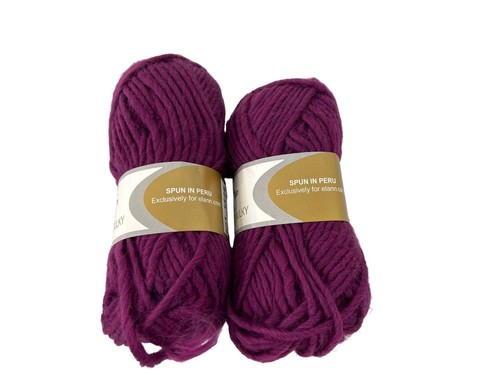 Elann Collection Peruvian Highland Wool Yarn Purple Super Bulky AT 843 Lot of 2 - Picture 2 of 4
