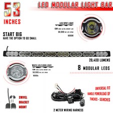 53 240w Cree Flood Spot Led Detachable Light Bar Off-road Relay - 6k White