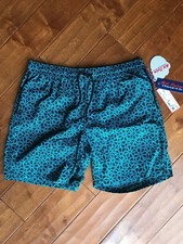 Mr. Swim Floral Printed Dale Swim Trunk Board Shorts Men's L Turquoise NWT 75