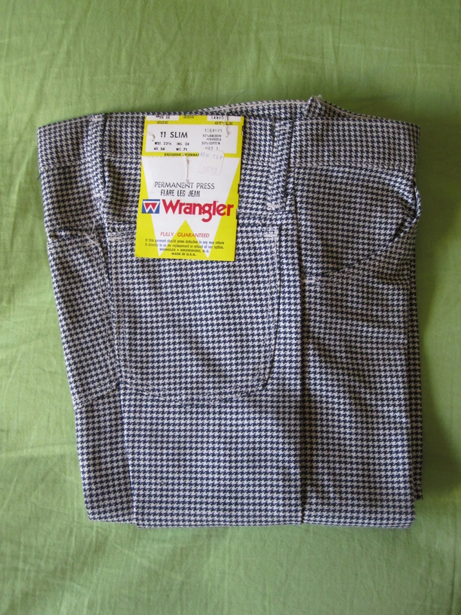 70s Vintage Wrangler Houndstooth Pattern 11 Slim Pants Boys/Girls